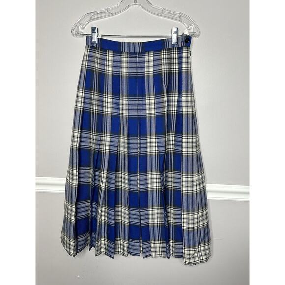 Trimingham’s Bermuda Dresses & Skirts - Vintage Wool Skirt Scotland Tartan Plaid Pleated Midi Drop Waist Sz 8 Peasant